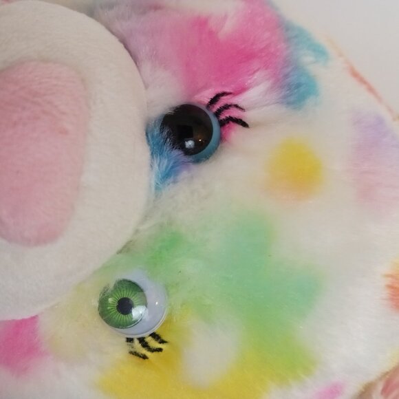 Build A Bear Bunny Rabbit Tie Dye 17 Plush Rainbow Pastel Flower Mismatched Eyes - Picture 8 of 8